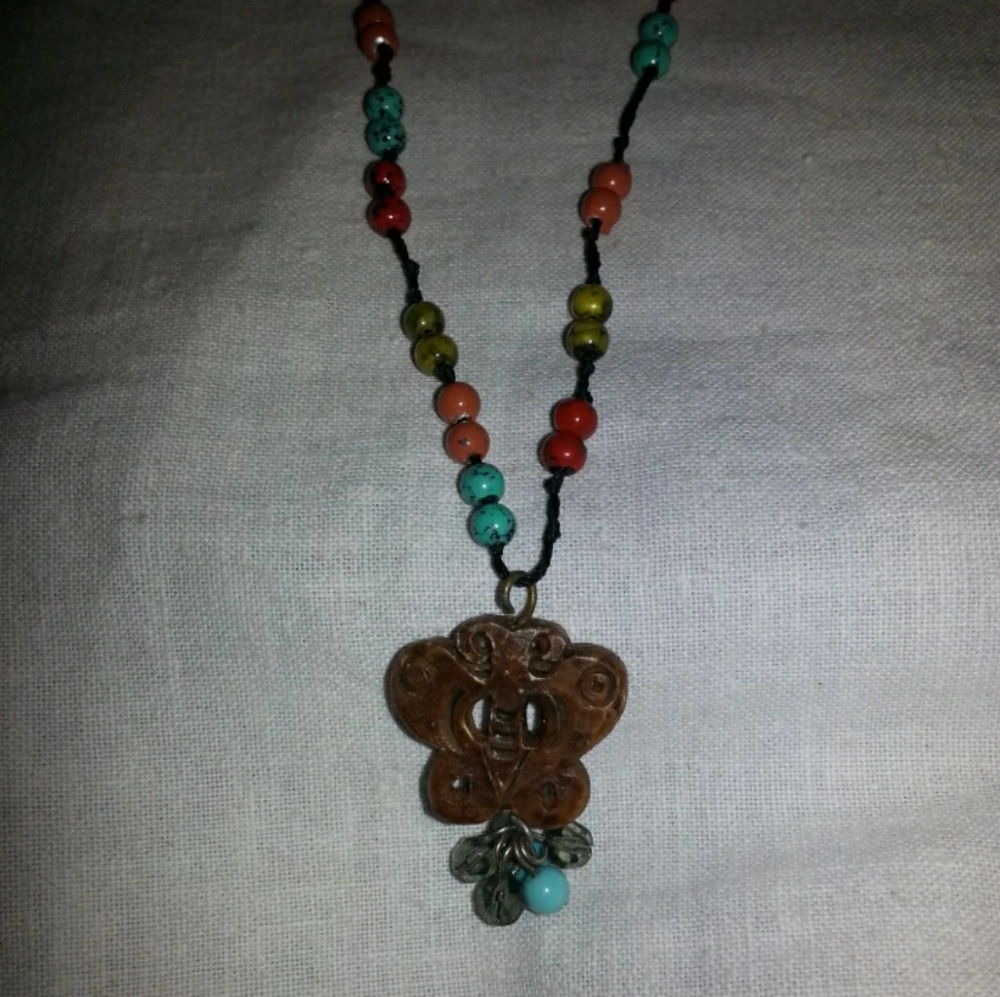 Brown Butterfly Necklace *Super Long*